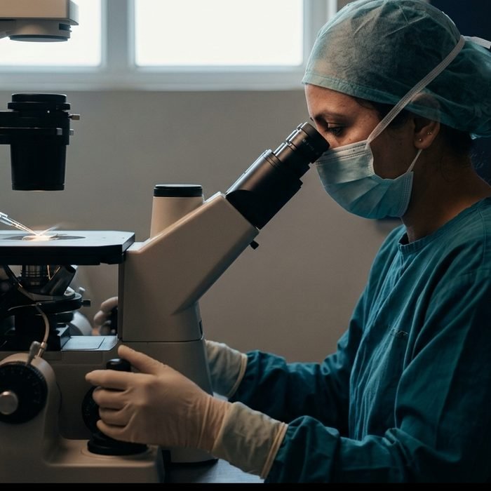Micromanipulator station at Varija IVF
